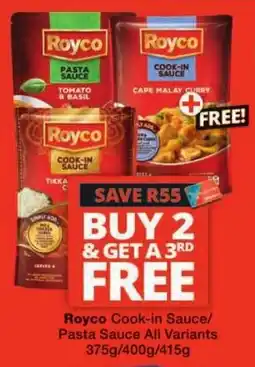 Checkers Royco Cook-in Sauce/Pasta Sauce offer