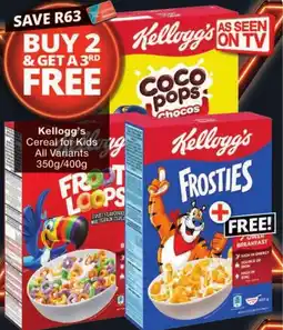Checkers Kellogg's Cereal for Kids offer