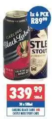 Ultra Liquors CARLING BLACK LABEL OR CASTLE MILK STOUT CANS offer