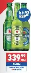 Ultra Liquors Heineken Lager, Silver or 0% Bottles offer