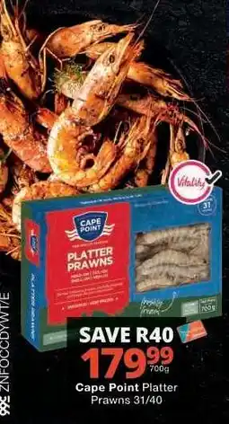 Checkers Cape Point Platter Prawns 31/40 offer