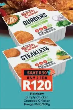 Checkers Rainbow Simply Chicken Crumbed Chicken offer