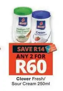Checkers Clover Fresh/Sour Cream 250ml offer