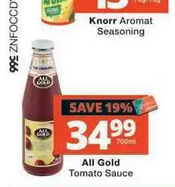 Checkers ALL GOLD Tomato Sauce offer