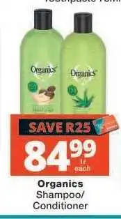 Checkers Organics Shampoo Conditioner offer