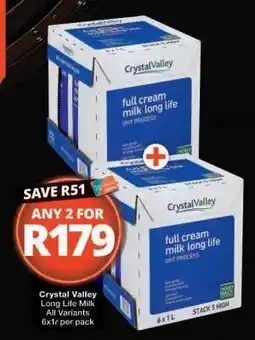 Checkers CRYSTAL VALLEY LONG LIFE MILK offer