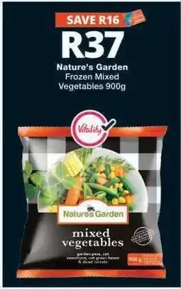 Checkers Nature's Garden Frozen Mixed Vegetables 900g offer