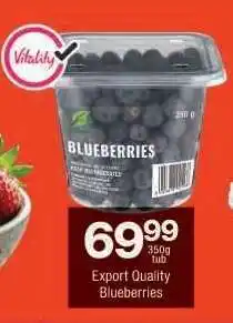 Checkers Export Quality Blueberries offer