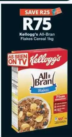Checkers KELLOGG'S ALL BRAN FLAKES CEREAL 1kg offer
