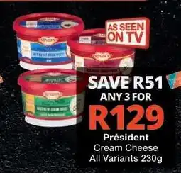 Checkers PRESIDENT Cream Cheese offer