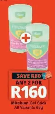Checkers Mitchum Gel Stick offer
