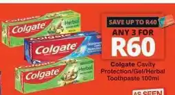 Checkers Colgate Cavity Protection/Gel/Herbal Toothpaste 100ml offer