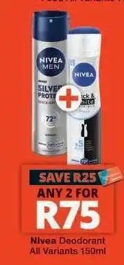 Checkers Nivea Deodorant offer
