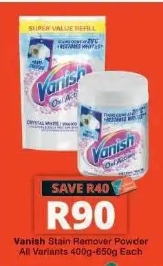 Checkers Vanish Stain Remover Powder offer