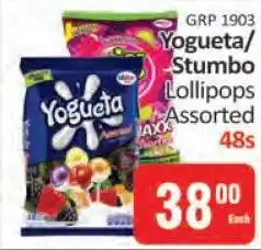 KitKat Cash and Carry Yogueta/Stumbo Lollipops Assorted 48s offer