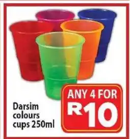 Supa Store Darsim colours cups 250ml offer