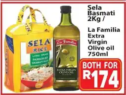 Supa Store Sela Basmati 2Kg / La Familia Extra Virgin Olive oil 750ml offer