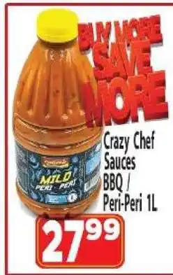 Supa Store Crazy Chef Sauces BBQ / Peri-Peri 1L offer