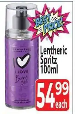 Supa Store Lentheric Spritz 100ml offer