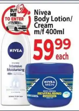 Supa Store Nivea Body Lotion/Cream m/f 400ml offer