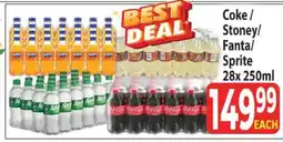 Supa Store Coke / Stoney / Fanta / Sprite 28x250ml offer
