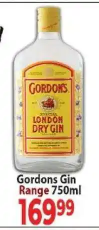 Supa Store Gordons Gin Range 750ml offer