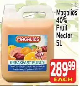 Supa Store Magalies 40% Fruit Nectar 5L offer