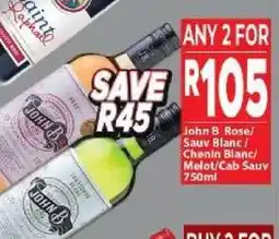 Supa Store John B Rose/Sauv Blanc/Chenin Blanc/Merlot/Cab Sauv 750ml offer