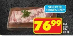 Shoprite Pork Belly Ribs per kg offer