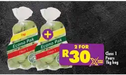 Shoprite CLASS 1 PEARS 1kg bag offer