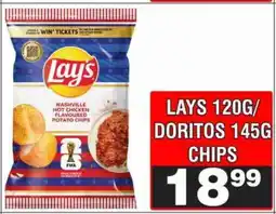 Advance Cash n Carry LAYS 120G/DORITOS 145G CHIPS offer
