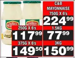 Advance Cash n Carry C&B Mayonnaise 750G X 6's offer