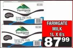 Advance Cash n Carry FARMGATE MILK 1L X 6's offer