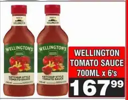 Advance Cash n Carry WELLINGTON TOMATO SAUCE 700ML x 6's offer