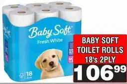 Advance Cash n Carry BABY SOFT TOILET ROLLS 18's 2PLY offer