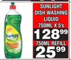 Advance Cash n Carry SUNLIGHT DISH WASHING LIQUID 750ML REFILL offer