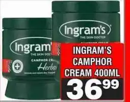 Advance Cash n Carry INGRAM'S CAMPHOR CREAM 400ML offer