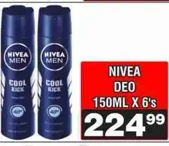 Advance Cash n Carry NIVEA DEO 150ML X 6's offer