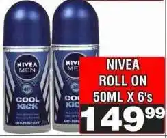 Advance Cash n Carry NIVEA ROLL ON 50ML X 6's offer