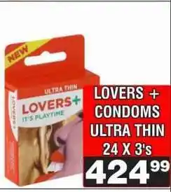 Advance Cash n Carry LOVERS + CONDOMS ULTRA THIN 24 X 3's offer