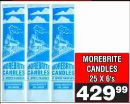 Advance Cash n Carry MOREBRITE CANDLES 25 X 6'S offer