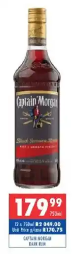 Ultra Liquors Captain Morgan Dark Rum offer