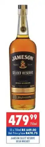 Ultra Liquors Jameson Select Reserve Irish Whiskey offer