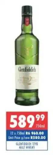 Ultra Liquors Glenfiddich 12yo Malt Whisky offer