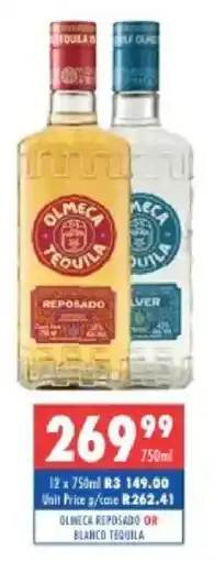 Ultra Liquors OlmeCa Reposado Or Blanco Tequila offer