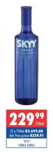 Ultra Liquors SKYY VODKA offer