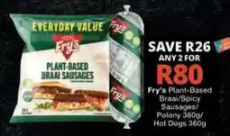 Checkers Fry's Plant-Based Braai Sausages offer