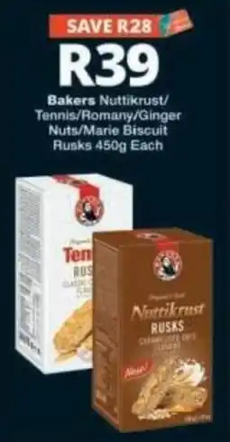 Checkers Bakers Nuttikrust/Nut/Nuts/Marie Biscuit Rusks offer