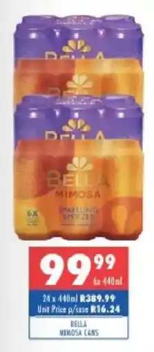 Ultra Liquors Bella Mimosa Cans offer