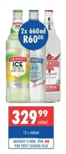 Ultra Liquors Smirnoff Storm, Spin, or Fine Twist Sharing Pack offer